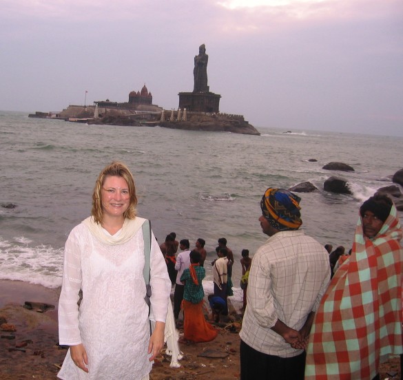 Mariellen Ward at Kanyakumari, the southern tip of India Mariellen Ward at Kanyakumari, the southern tip of India